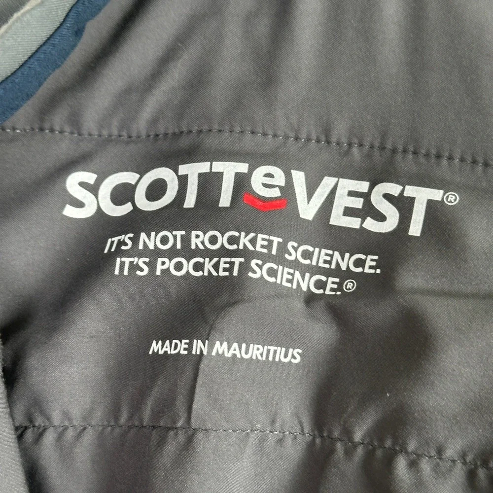 SCOTTeVEST Covert Cargo Chino Pants Mens 46x25 Gray Travel Techwear Utility